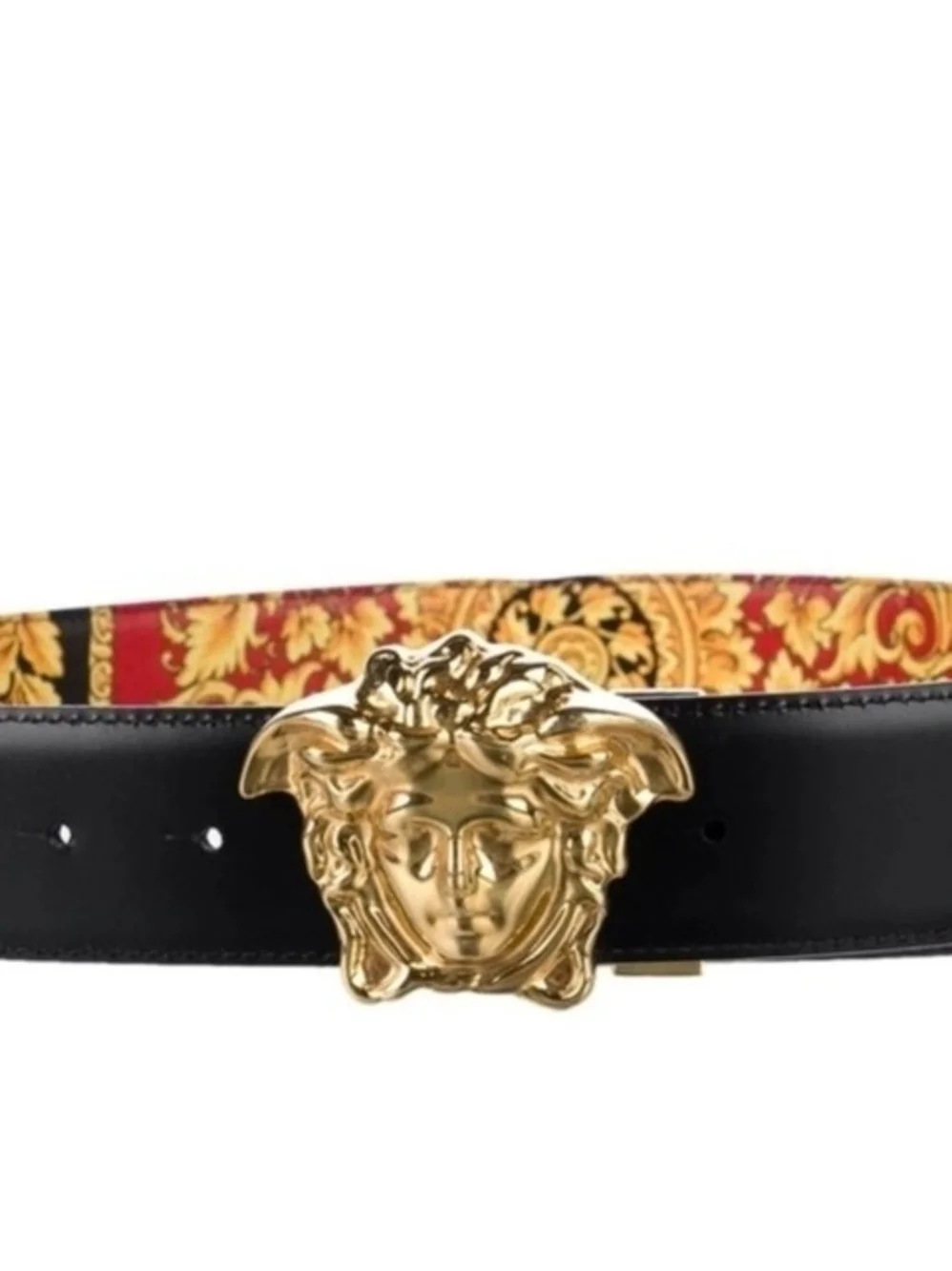 Versace Black & Gold Medusa Buckle Belt